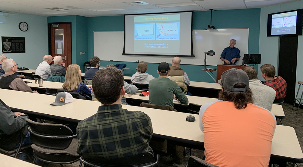 Dr. Bob Garrott speaking as part of the Bair Ranch Foundation Seminar Series